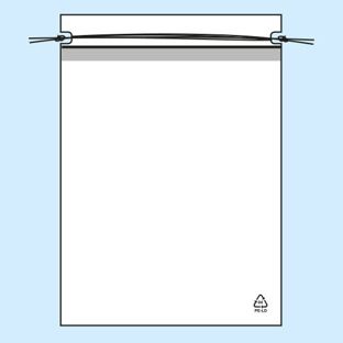 Drawstring bags, PE foil 50 micron 100 x 120 mm 