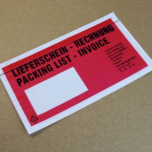 Packing list envelopes, imprint "Packing list/Invoice", PE foil 1/3 A4 