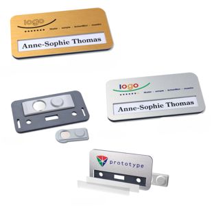 Name badges office alu-print magnet 