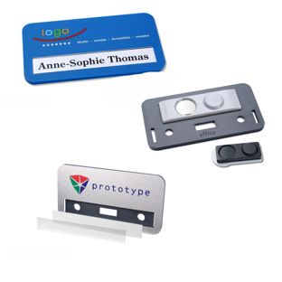 Name badges office color-print magnet black  | smag® magnet, extra strong 