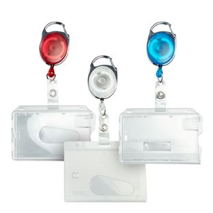 ID pockets hard plastic with extendable key ring 
