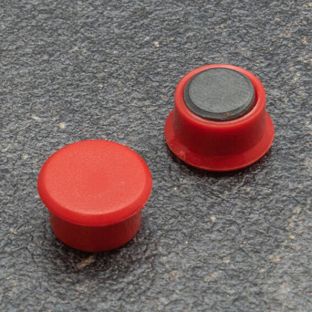 Kancelářský magnet, kulatý 13 mm | červená 