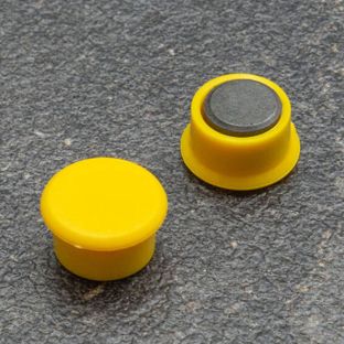 Kancelářský magnet, kulatý 13 mm | žlutá 