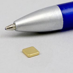 Kvádrové magnety z neodymu, pozlacené 5 x 5 mm  | 1.2 mm