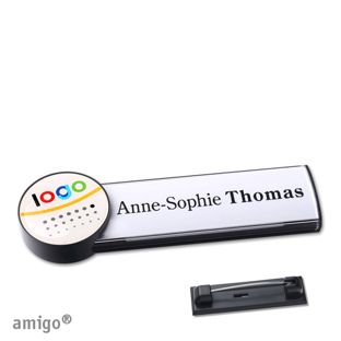 Name badges amigo® doming stainless steel pin anthracite  | circle  | anthracite  |  