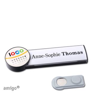 Name badges amigo® doming magnet anthracite  | smag® Magnet  | circle  | anthracite  |  