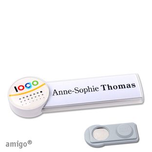 Name badges amigo® doming magnet white  | smag® Magnet  | circle  | white  |  