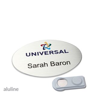 Name badges aluline-plus® alu-complete magnet 65 x 43 mm  | silver  | smag® Magnet 