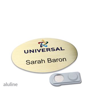 Name badges aluline-plus® alu-complete magnet 65 x 43 mm  | gold  | smag® Magnet 