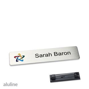 Name badges aluline-plus® alu-complete stainless steel pin 68 x 16 mm  | silver 