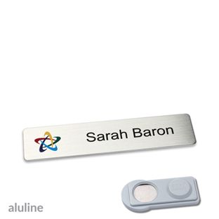 Name badges aluline-plus® alu-complete magnet 68 x 16 mm  | silver  | smag® Magnet 
