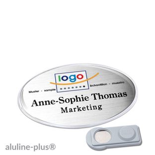 Name badges polar® alu-print magnet 65 x 43 mm  | silver  | smag® Magnet 