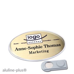 Name badges polar® alu-print magnet 65 x 43 mm  | gold  | smag® Magnet 