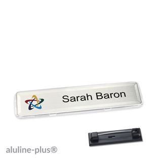 Name badges polar® alu-print stainless steel pin 68 x 16 mm  | silver 