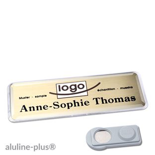 Name badges polar® alu-print magnet 76 x 25 mm  | gold  | smag® Magnet 