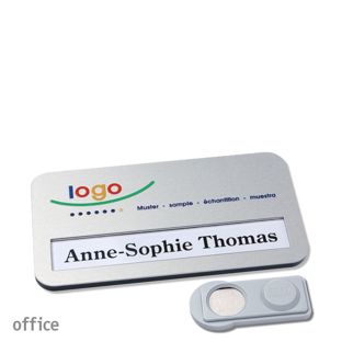 Name badges office alu-print magnet silver  | smag® Magnet 