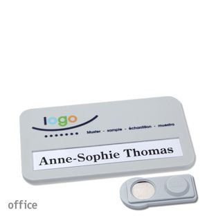 Name badges office color-print magnet light grey  | smag® Magnet 