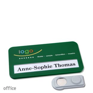Name badges office color-print magnet green  | smag® Magnet 