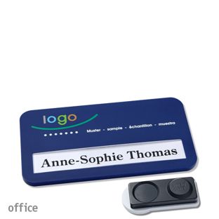 Name badges office color-print magnet dark blue  | smag® magnet, extra strong 