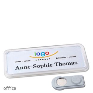 Name badges office quick-print magnet 75 x 27 mm  | transparent  | smag® Magnet 