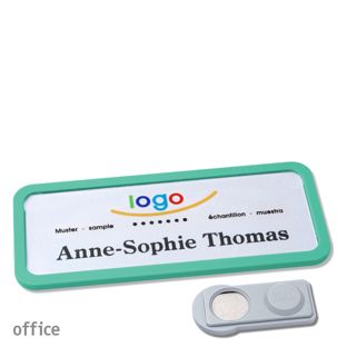 Name badges office quick-print magnet 75 x 27 mm  | pastel green  | smag® Magnet 