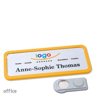 Name badges office quick-print magnet 75 x 27 mm  | yellow  | smag® Magnet 