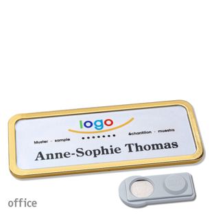 Name badges office quick-print magnet 75 x 27 mm  | gold  | smag® Magnet 