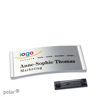 Name badges polar® alu-complete magnet 65 x 30 mm  | stainless steel  | silver 