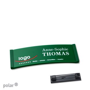 Name badges color-complete magnet 64 x 22 mm  | green  | Stainless steel pin 
