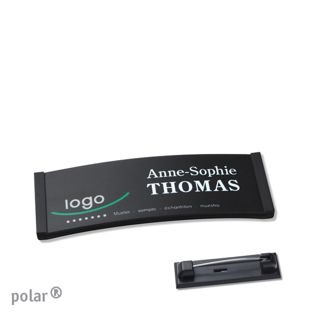 Name badges color-complete magnet 64 x 22 mm  | black  | Stainless steel pin 