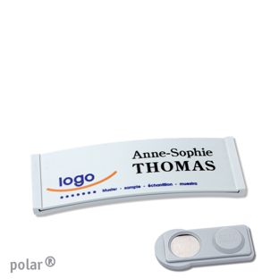 Name badges color-complete magnet 64 x 22 mm  | light grey  | smag® Magnet 