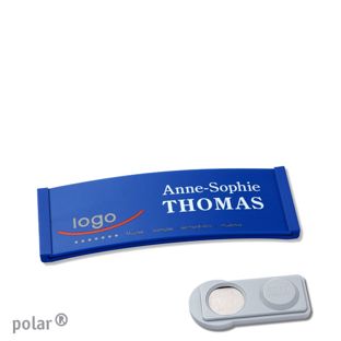Name badges color-complete magnet 64 x 22 mm  | blue  | smag® Magnet 