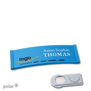 Name badges color-complete magnet 64 x 22 mm  | medium blue  | smag® Magnet 