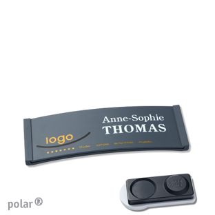 Name badges color-complete magnet 64 x 22 mm  | anthracite  | smag® magnet, extra strong 