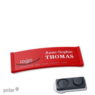 Name badges color-complete magnet 64 x 22 mm  | red  | smag® magnet, extra strong 