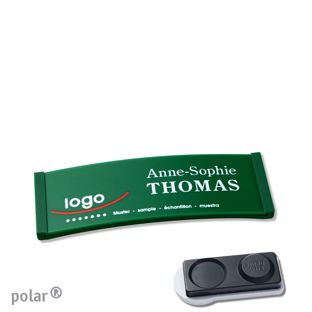Name badges color-complete magnet 64 x 22 mm  | green  | smag® magnet, extra strong 