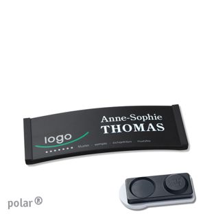 Name badges color-complete magnet 64 x 22 mm  | black  | smag® magnet, extra strong 