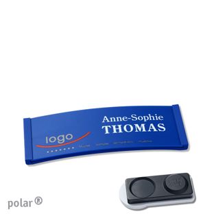 Name badges color-complete magnet 64 x 22 mm  | blue  | smag® magnet, extra strong 