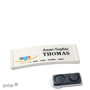 Name badges color-complete magnet 64 x 22 mm  | white  | smag® magnet, extra strong 