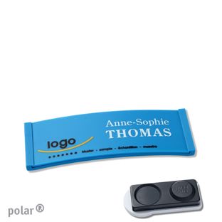 Name badges color-complete magnet 64 x 22 mm  | medium blue  | smag® magnet, extra strong 