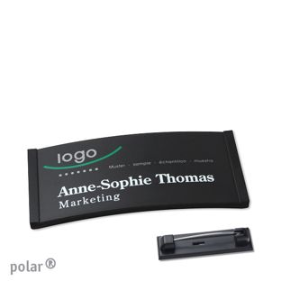 Name badges color-complete magnet 65 x 30 mm  | black  | Stainless steel pin 