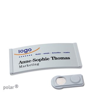 Name badges color-complete magnet 65 x 30 mm  | light grey  | smag® Magnet 
