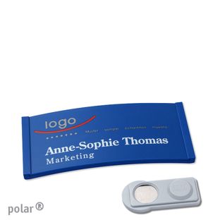 Name badges color-complete magnet 65 x 30 mm  | blue  | smag® Magnet 