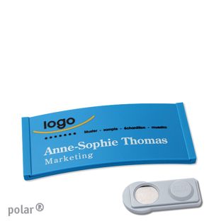 Name badges color-complete magnet 65 x 30 mm  | medium blue  | smag® Magnet 