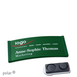 Name badges color-complete magnet 65 x 30 mm  | green  | smag® magnet, extra strong 