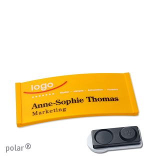 Name badges color-complete magnet 65 x 30 mm  | yellow  | smag® magnet, extra strong 