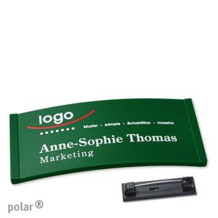 Name badges color-complete stainless steel pin 74 x 34 mm  | green 