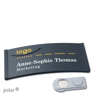 Name badges color-complete magnet 74 x 34 mm  | anthracite  | smag® Magnet 