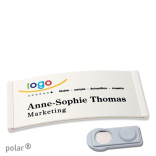 Name badges color-complete magnet 74 x 34 mm  | white  | smag® Magnet 