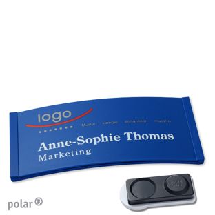 Name badges color-complete magnet 74 x 34 mm  | blue  | smag® magnet, extra strong 